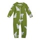 preview thumbnail 1 of 3, 100% Organic Cotton Zip Footless Pajamas - Green Cheetah 0-3 Months