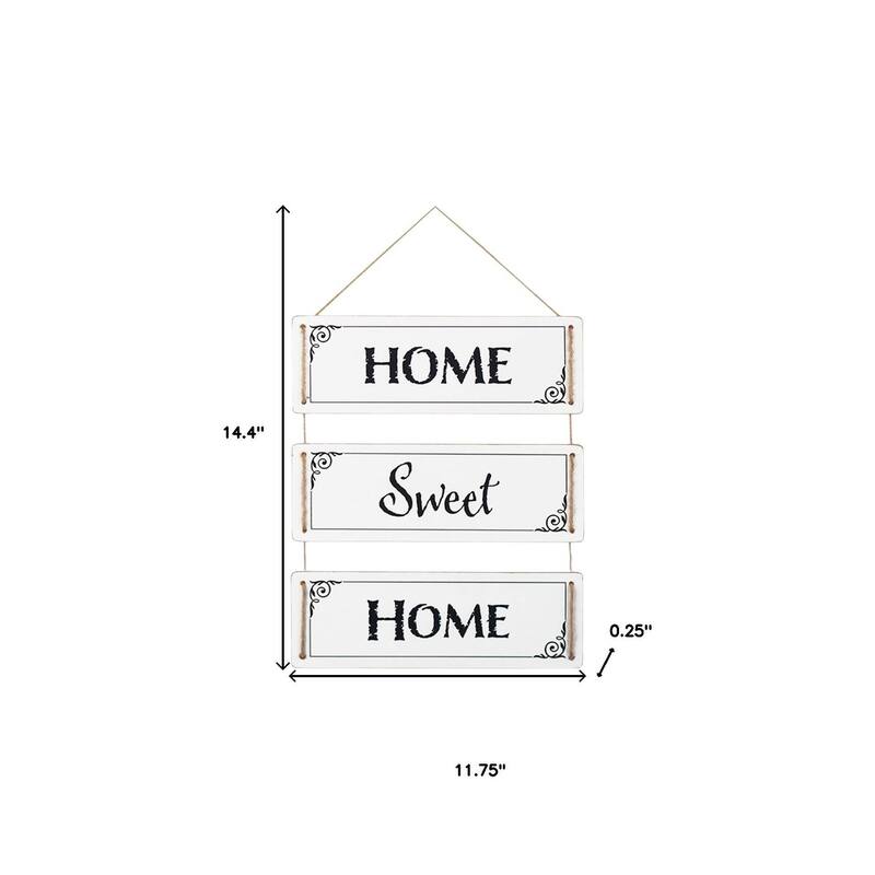 HomeRoots 14" X 12" Black And White Reversible Inspirational Love Text Wood Wall Decor