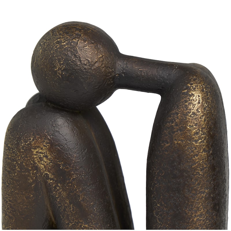 Polystone People Decorative Bookends - Set of 2 White or Bronze - Roche River Decor