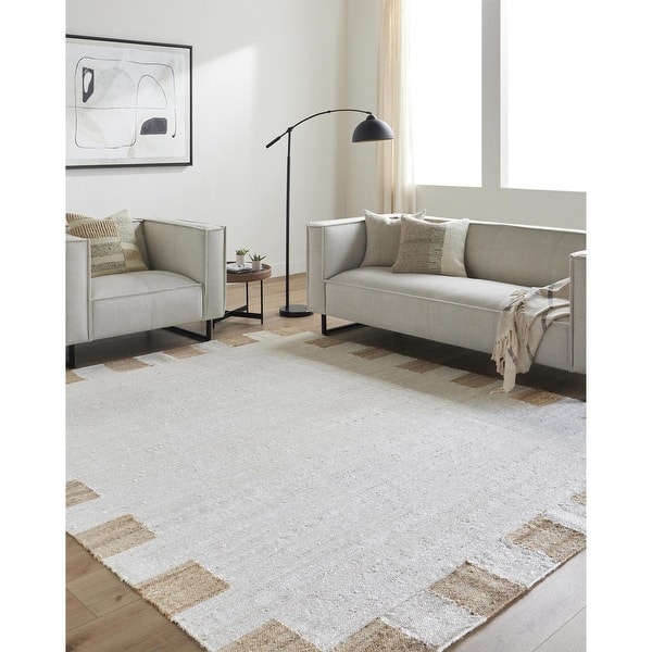 slide 2 of 4, Davonte Traditional Border Jute Area Rug Beige/Medium Brown - 2' x 3'