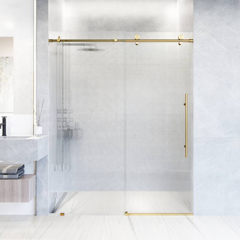 VIGO Elan E-Class 56" to 60" W x 76" H Frameless Sliding Shower Door
