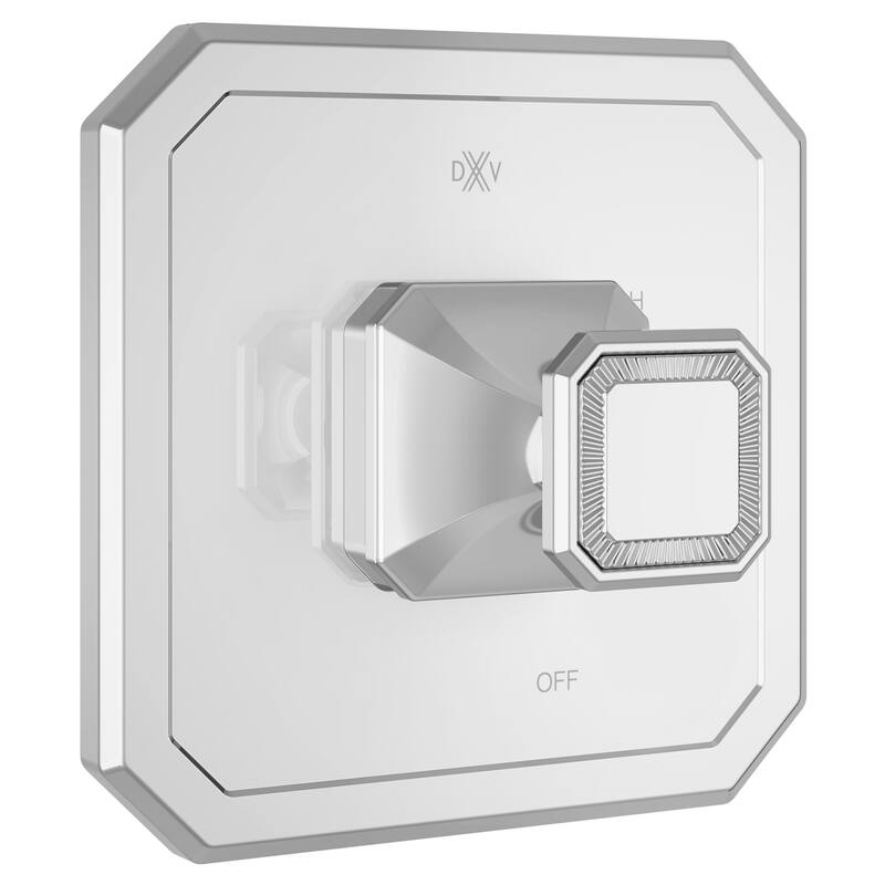 DXV Belshire Pressure Balance Shower Valve Trim with Cushion Handles - Polished Chrome