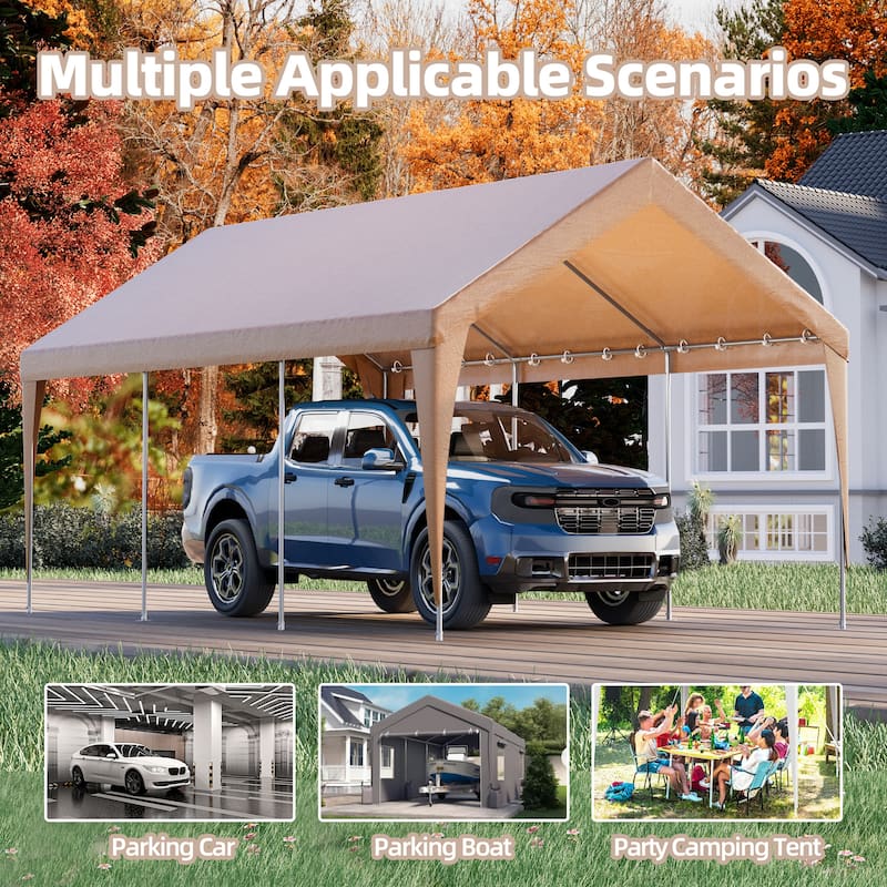 Heavy-Duty Carport Replacement Canopy, Rainproof & UV-Resistant, Canopy Only (Frame Not Included), Ideal for Cars