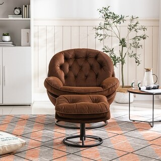 Velvet Accent Single Sofa Chair Modular Suture Swivel Egg Chair