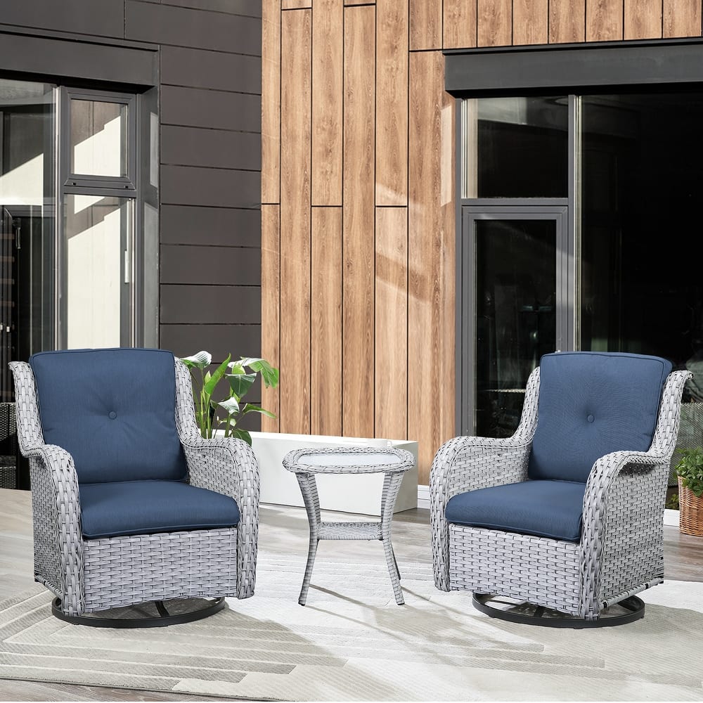 Gymojoy Patio Outdoor Rocking Chair Swivel Lounge Chair