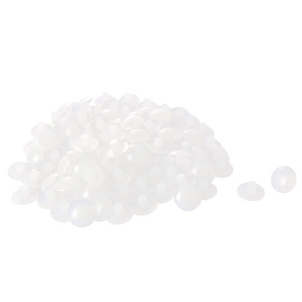100pcs 6mm White Stem Bumpers Glide, Patio Outdoor Furniture Glass Table Top Anti-collision Embedded