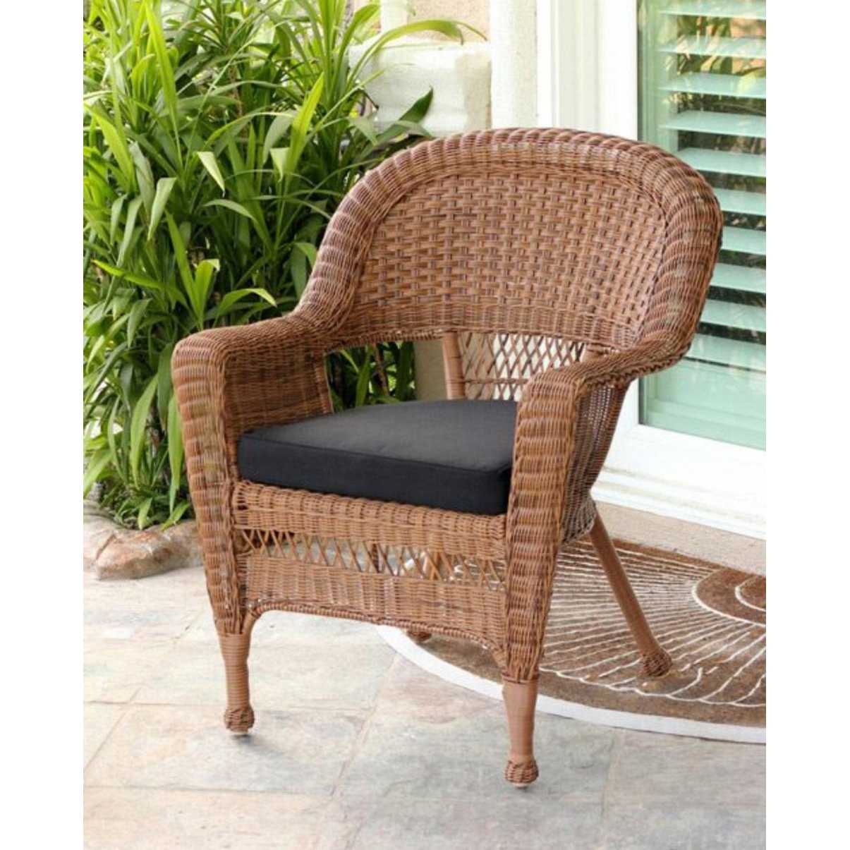 Brown resin shop wicker chairs