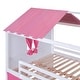 preview thumbnail 30 of 36, Playhouse Design Impression & Beautiful Full Size Bunk Wood House Bed with Elegant Windows, Sills and Tent