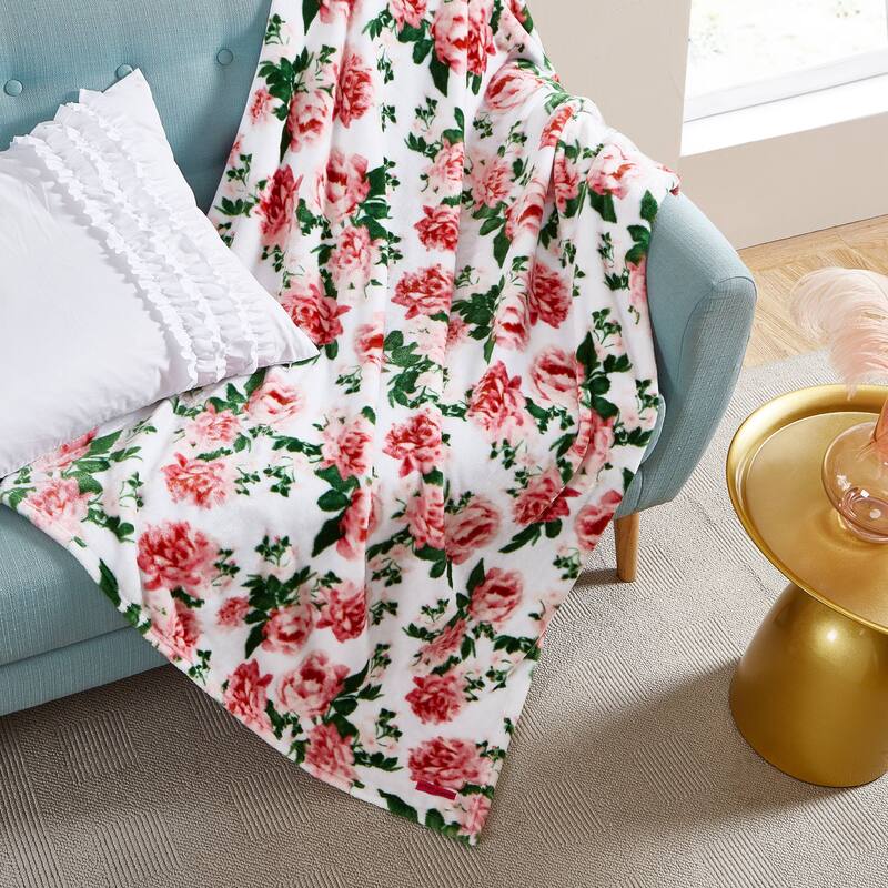Betsey Johnson Printed Ultra Soft Plush Fleece Throw Blanket