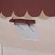 preview thumbnail 9 of 16, White and Brown Full Size Wooden Tent Bed with Fabric, Platform with Fence and Roof
