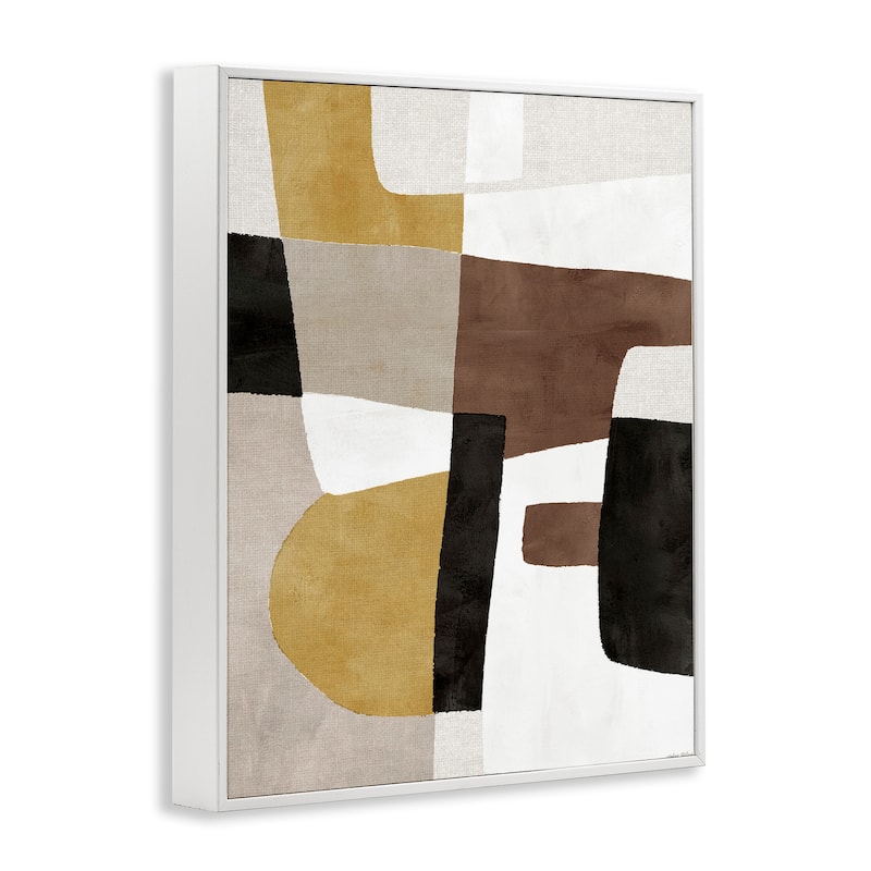 Stupell Abstract Shapes in Earth Tones Framed Giclee Art Design By Amber Sterling