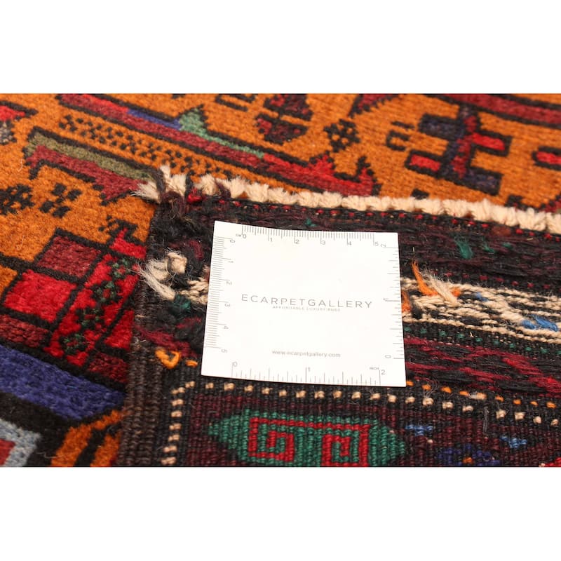 ECARPETGALLERY Hand-knotted Teimani Burgundy Wool Rug - 3'7 x 7'10