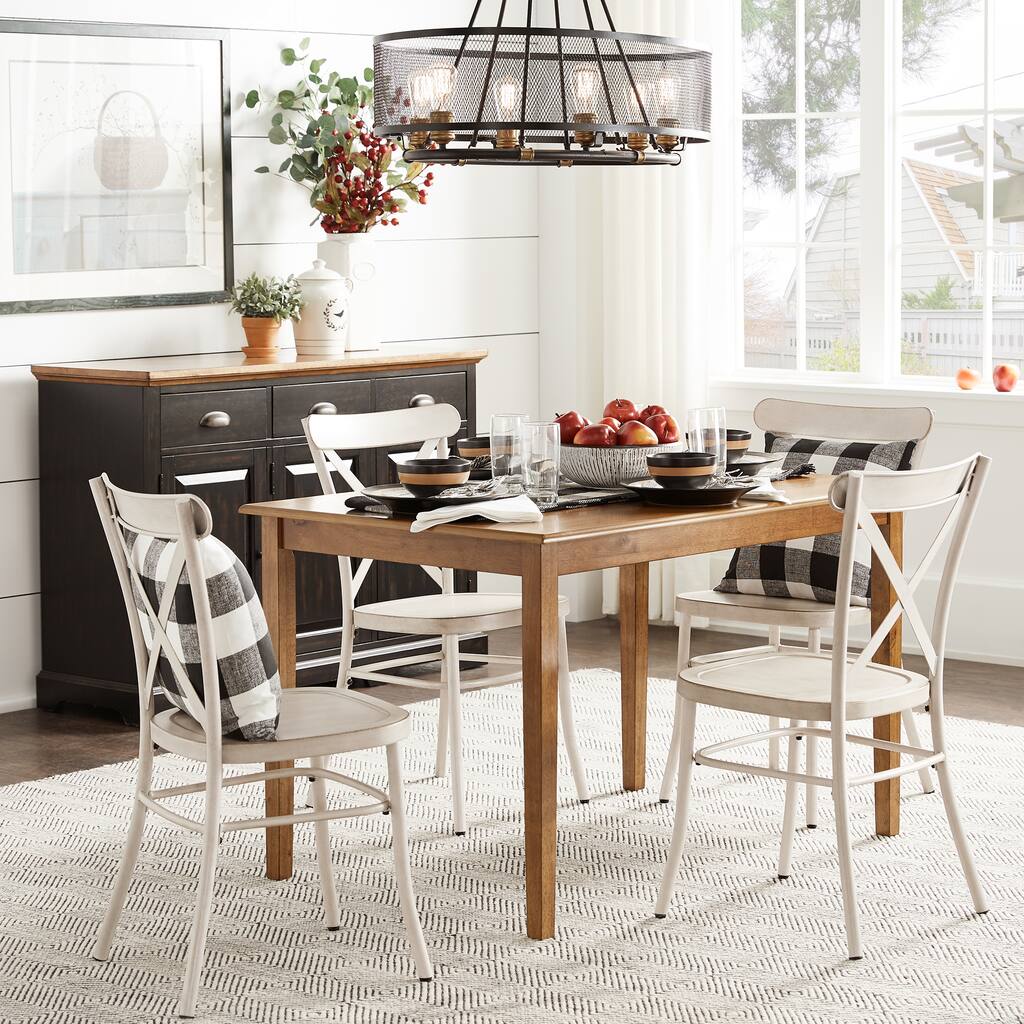 Wilmington II Oak Wood Finish 48" Rectangle Dining Set by iNSPIRE Q Classic