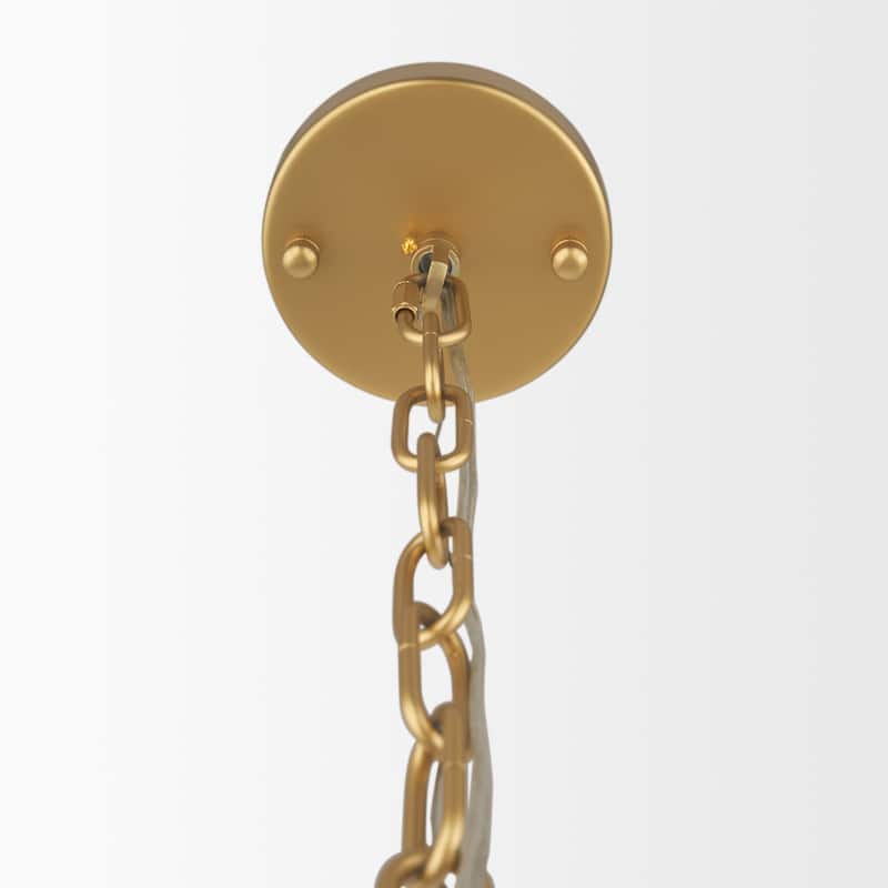 Barbara Brushed Gold Metal w/ Frosted Glass Globes 11-Light Chandelier - 31.5L x 31.5W x 31.5H
