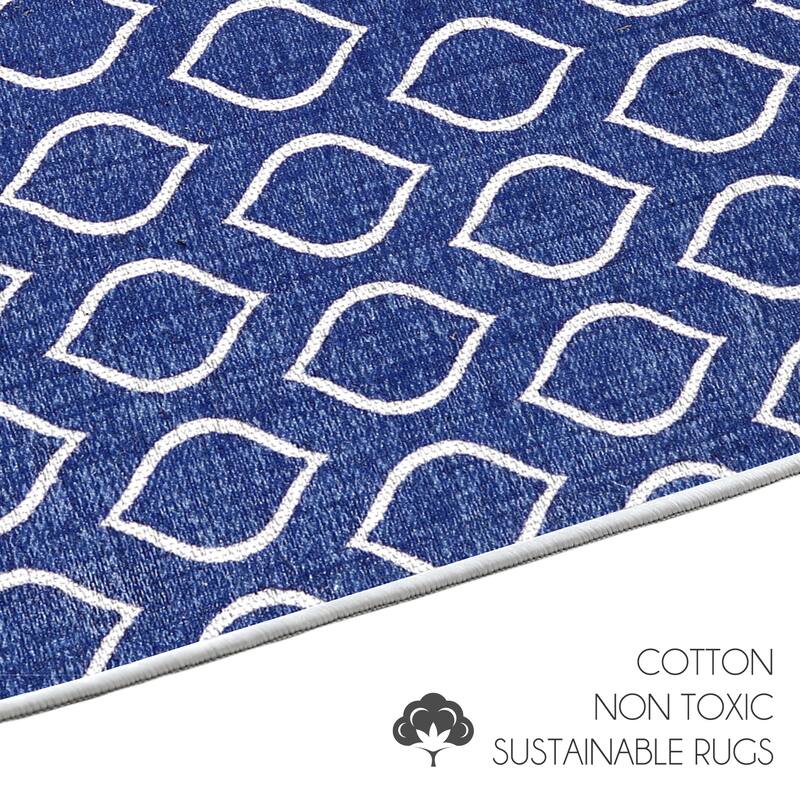 Sussexhome Heavy Duty Ultra Thin Non Slip Washable Cotton Indoor Rug - 2' x 3'