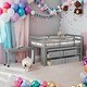 preview thumbnail 22 of 38, Twin Size Wooden Loft Bed with Shelves, Desk and 4 Drawers, White