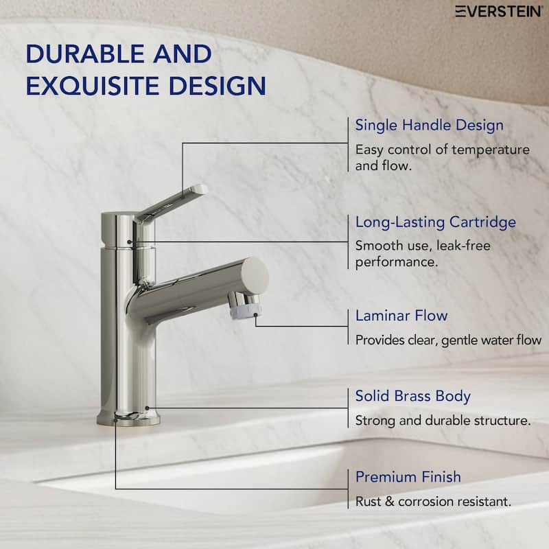 Single Handle Single Hole Bathroom Faucet with Pop‑Up Drain