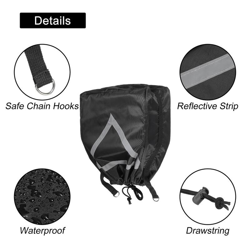 Electric Tongue Jack Cover, 14x5x10" Universal Protector with Reflective Strip - Black