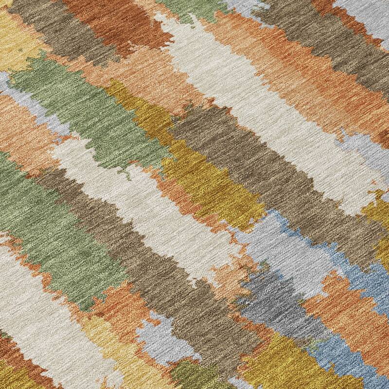 Machine Washable Indoor/ Outdoor Contemporary Stacks Chantille Rug