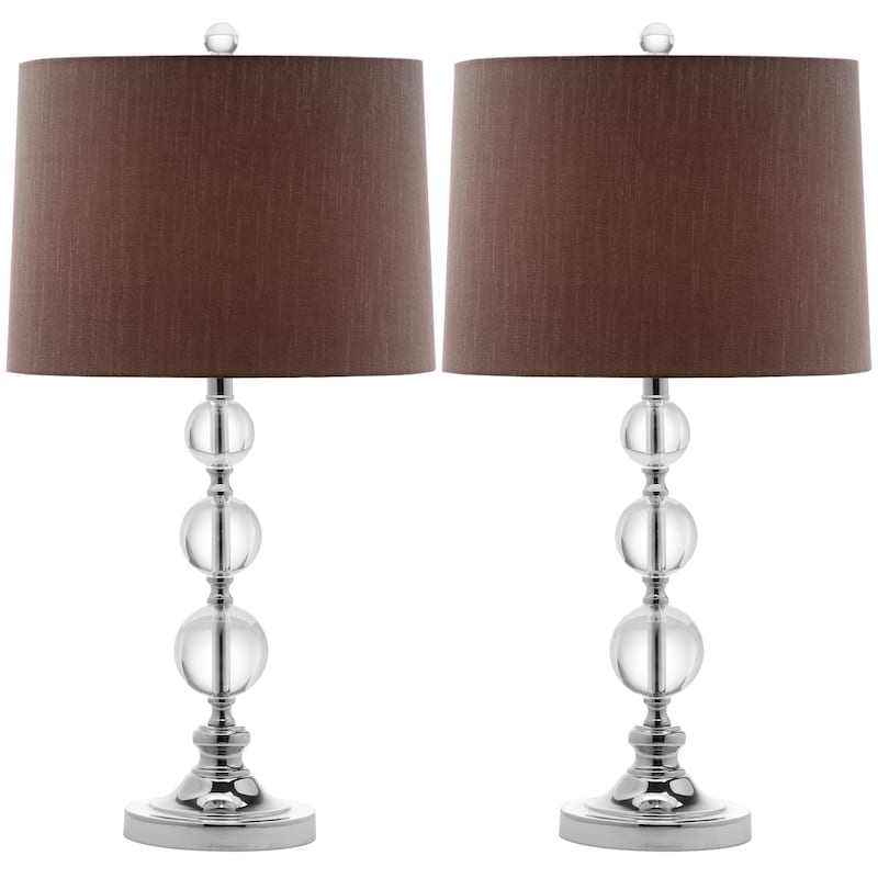 SAFAVIEH Lighting 27-inch Keeva Clear Crystal Table Lamp (Set of 2). - 14"W x 14"D x 26"H