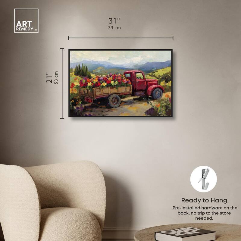 Flowers in Transit I Canvas by Art Remedy