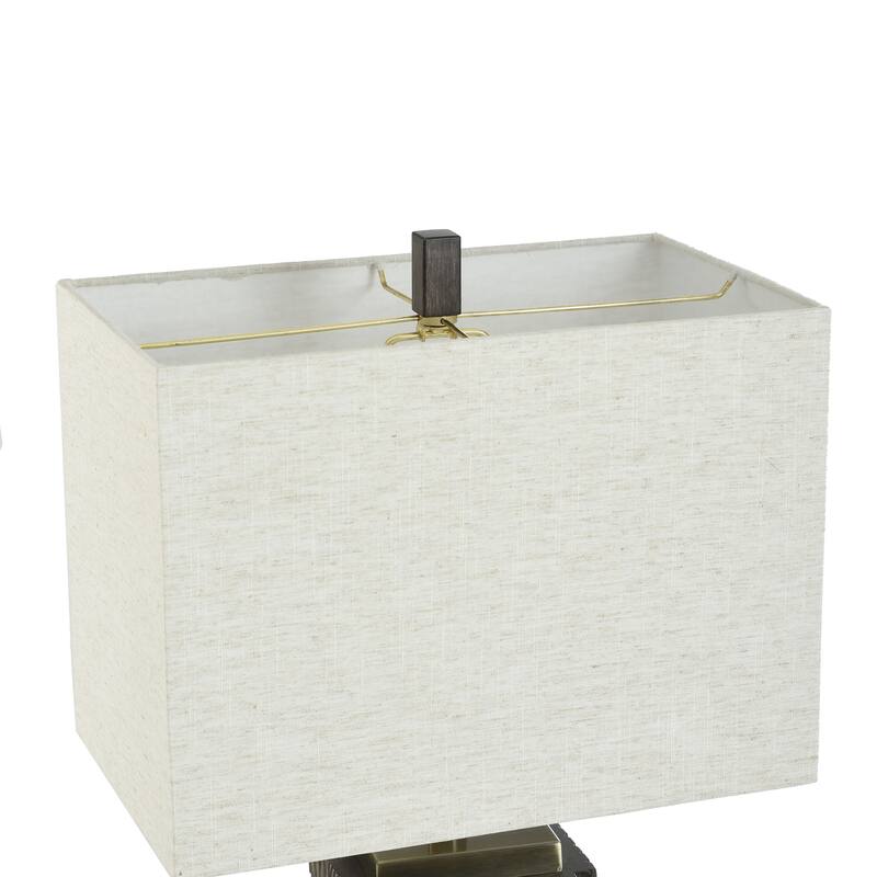 Sorrel Brown Table Lamp - Diamond Patterned Brushed Brown Body - Cream Shade