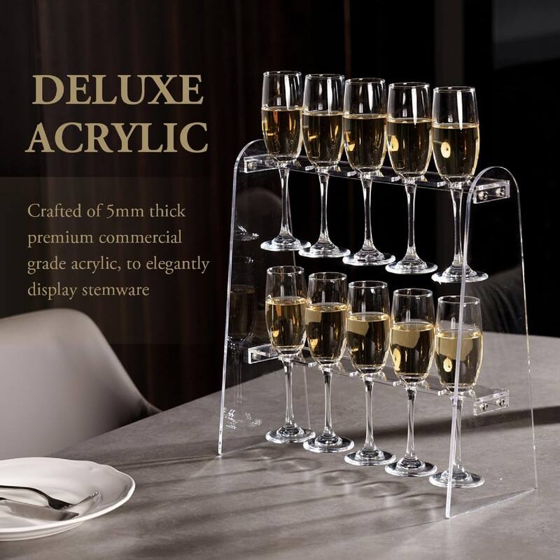Industrial Metal Wine Glass Rack Holder Stand - 16.1"D x 6.3"W x 16.1"H