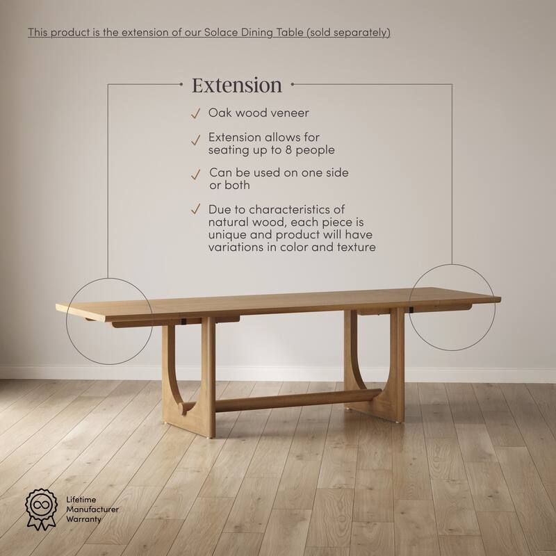 Solace Mid Century Modern Dining Table with Solid Wood U Shaped Legs