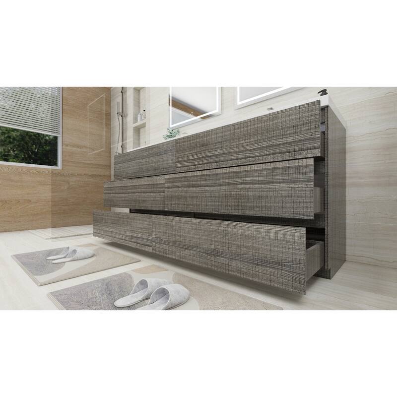 Aron 72'' Freestanding Vanity with Double Reinforced Acrylic Sink