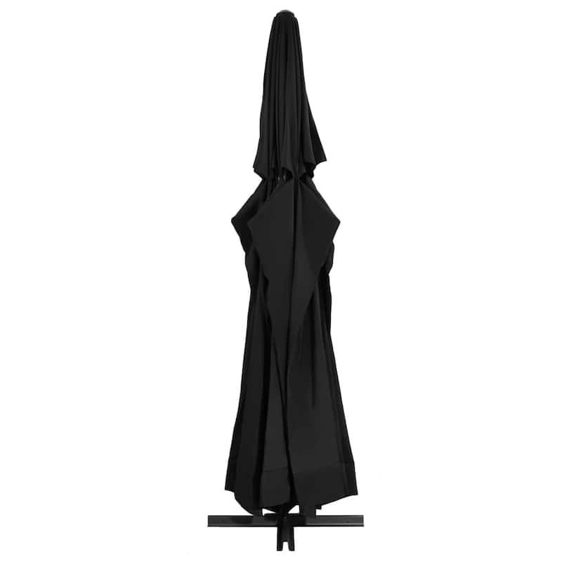 vidaXL Outdoor Parasol with Aluminum Pole 196.9" Black