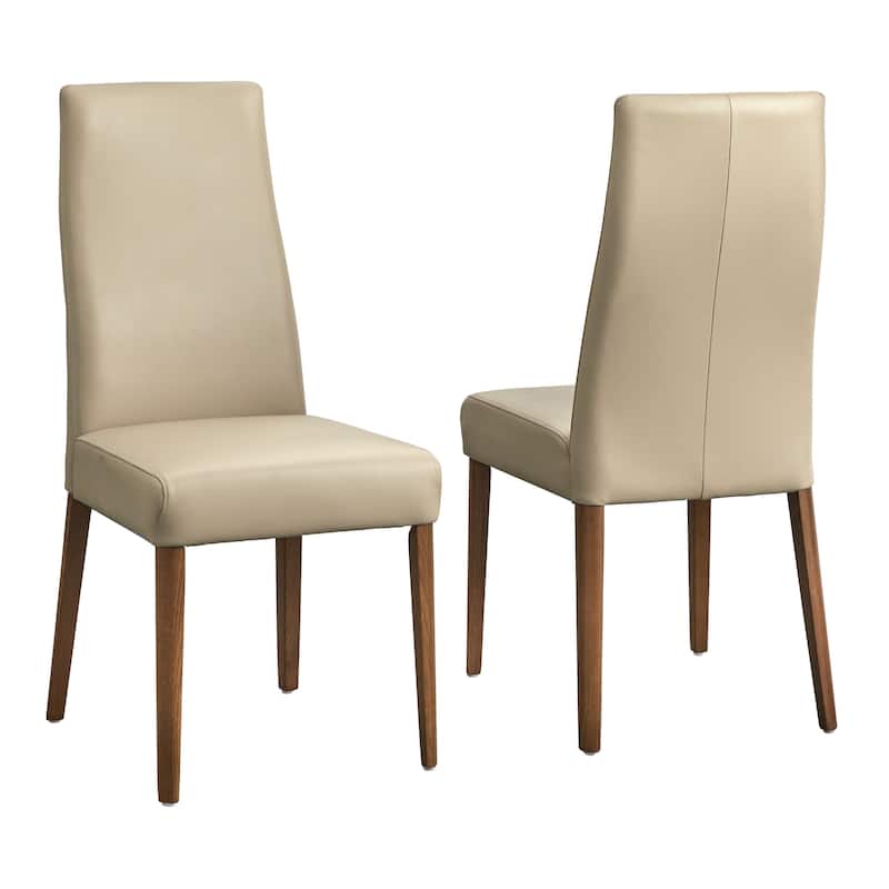Lifestorey Ross Leather Dining Chairs (Set of 2) - Ecru - Set of 2