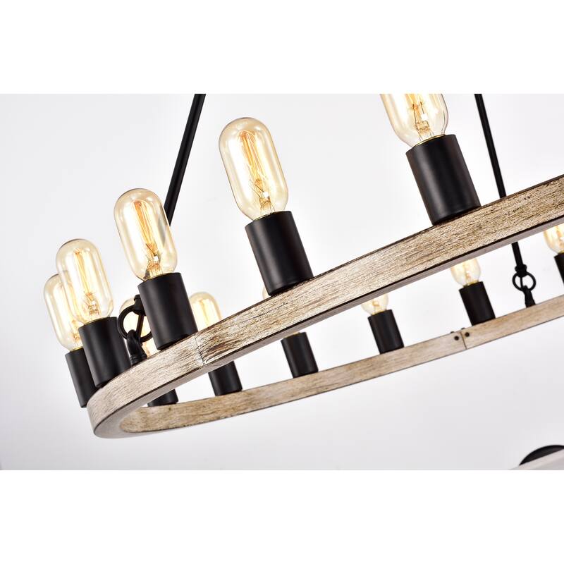 The Gray Barn Liam 48-inch Round Wagon Wheel 24-light Chandelier