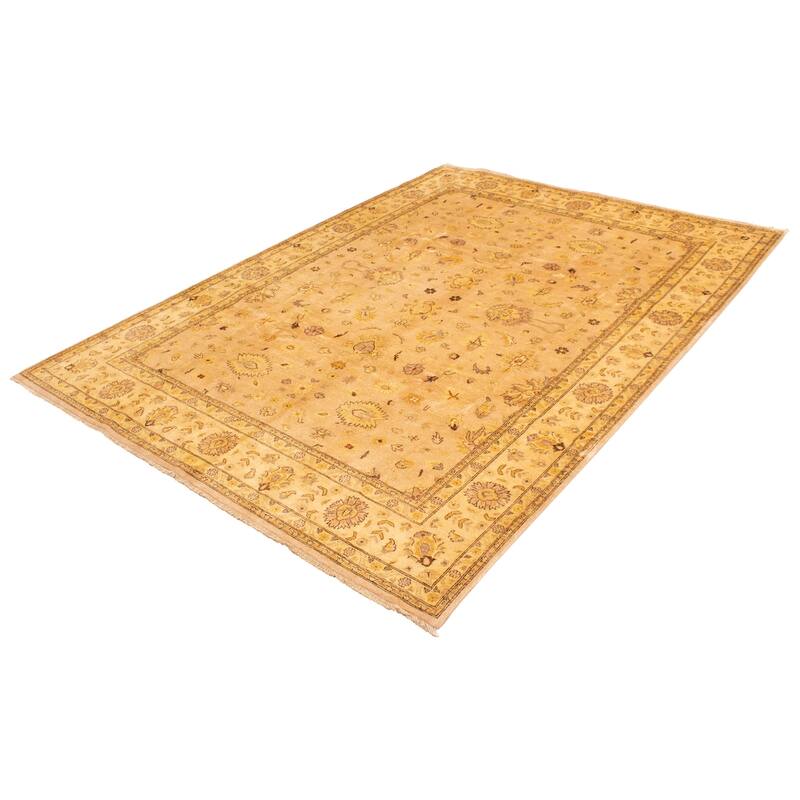 ECARPETGALLERY Hand-knotted Peshawar Oushak Tan Wool Rug - 9'0 x 12'4