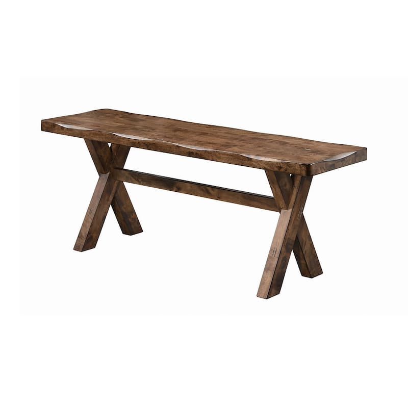 Wood Dining Bench in Knotty Nutmeg - Single - Knotty Nutmeg - Dining Height