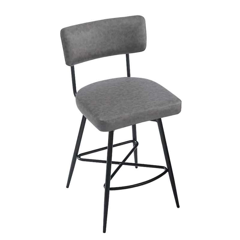 Retro Swivel Counter Stools Kitchen Chair Bar Stool Industrial Bar Stool Side Chair Set of 2 with Footrest