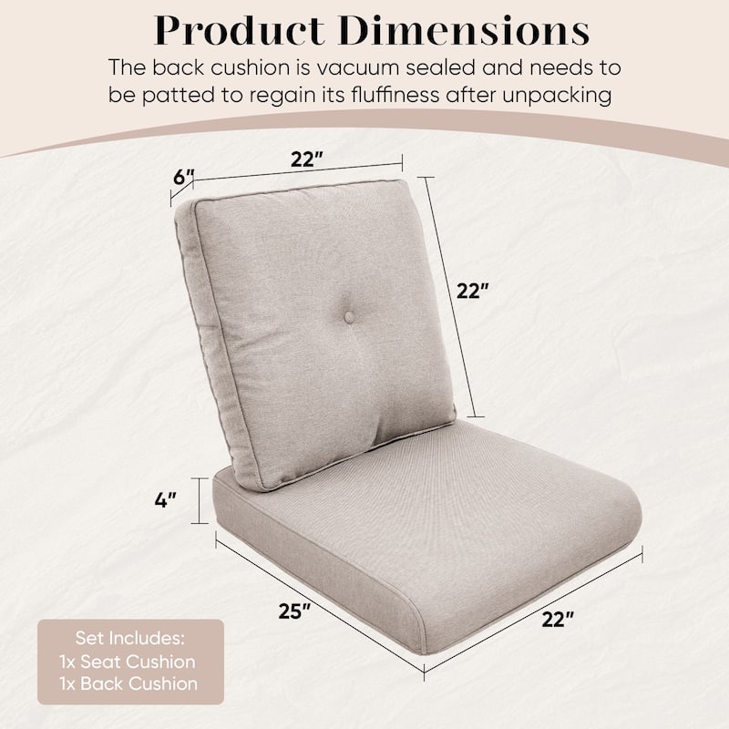 Outdoor Deep Seat Cushion 22 x 25 inch