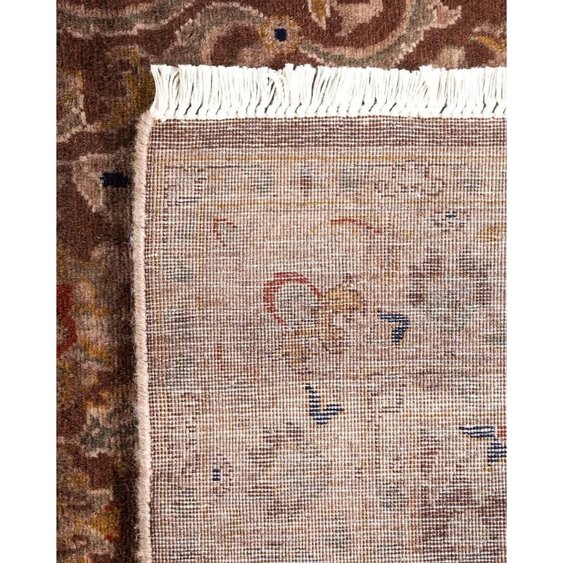Overton Hand Knotted Wool Vintage Inspired Modern Contemporary Overdyed Brown Area Rug - 3' 2" x 5' 5"