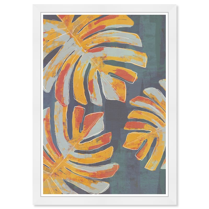Wynwood Studio 'Congo Leaves' Floral and Botanical Gray Wall Art Framed Print