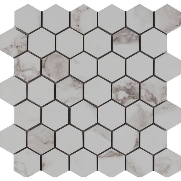 Shop Msi Nsta2x2hex 2 X 2 Hexagon Mosaic Tile Matte Porcelain Visual Marble Overstock 29778073