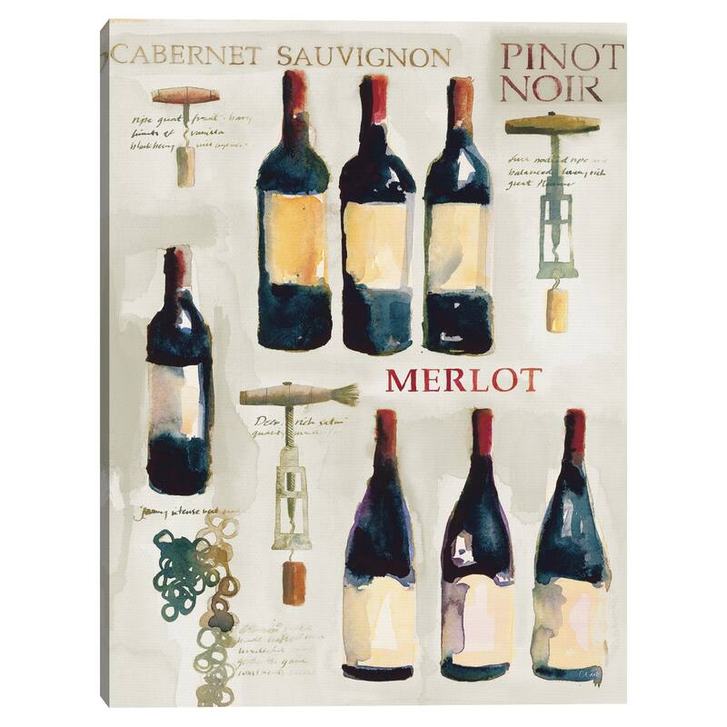 Red Wine Collage Canvas Art Print