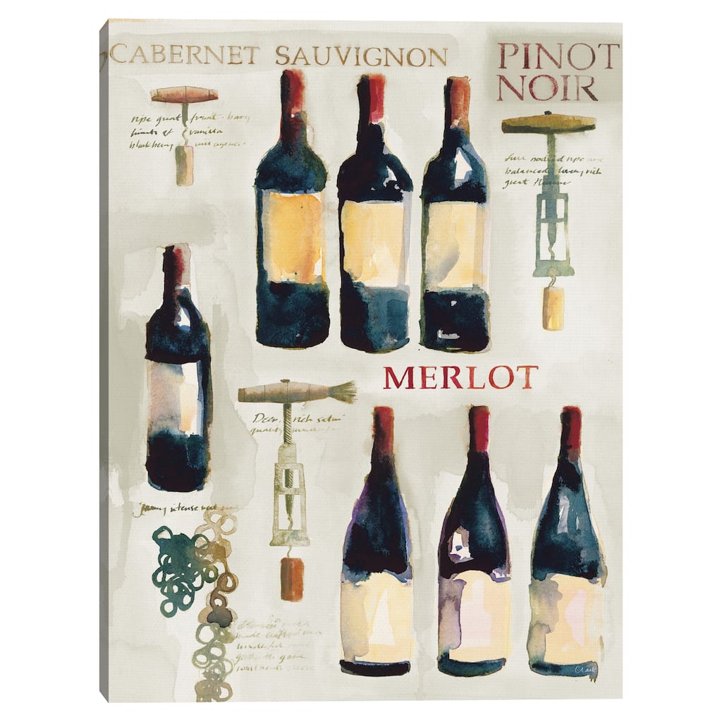 Red Wine Collage Canvas Art Print