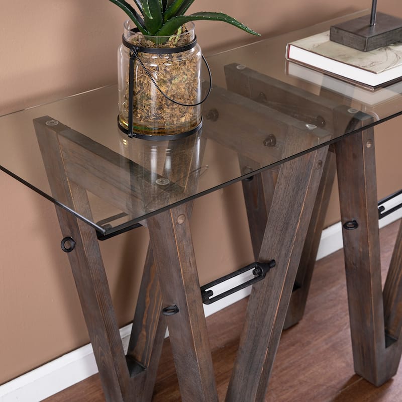SEI Furniture Garanger Reclaimed Wood Console Table