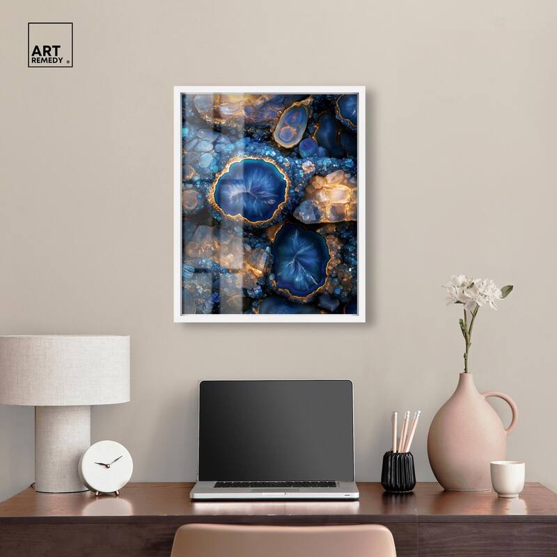 Oceanic Gold Sparkle Shadowbox by Art Remedy