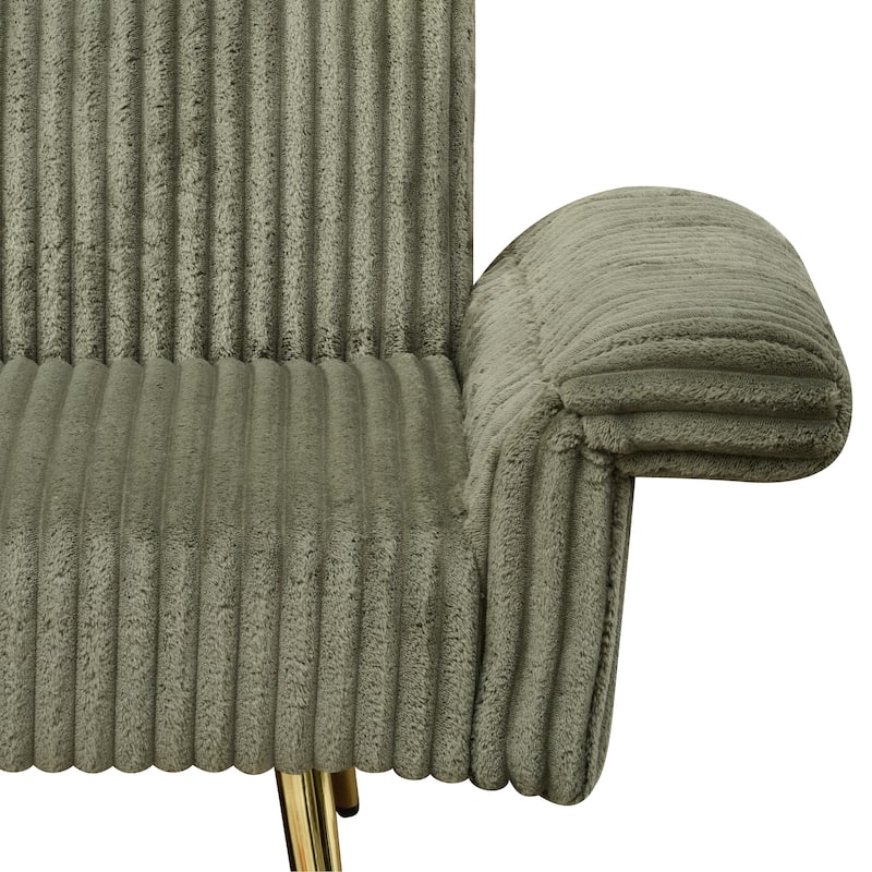 79" Corduroy Foldable Sofa Bed with 3-Position Armrests, High-Resilience Foam, and Metal Legs