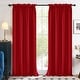 preview thumbnail 33 of 85, Deconovo Solid Rod Pocket Curtain Panel Pair, Set of 4 Panels 42x84 Inch - True Red