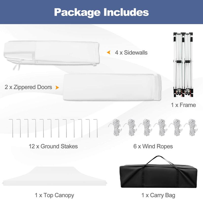 Costway 10 x 20FT Pop up Canopy Outdoor Canopy Tent with 6 Sidewalls - See Details