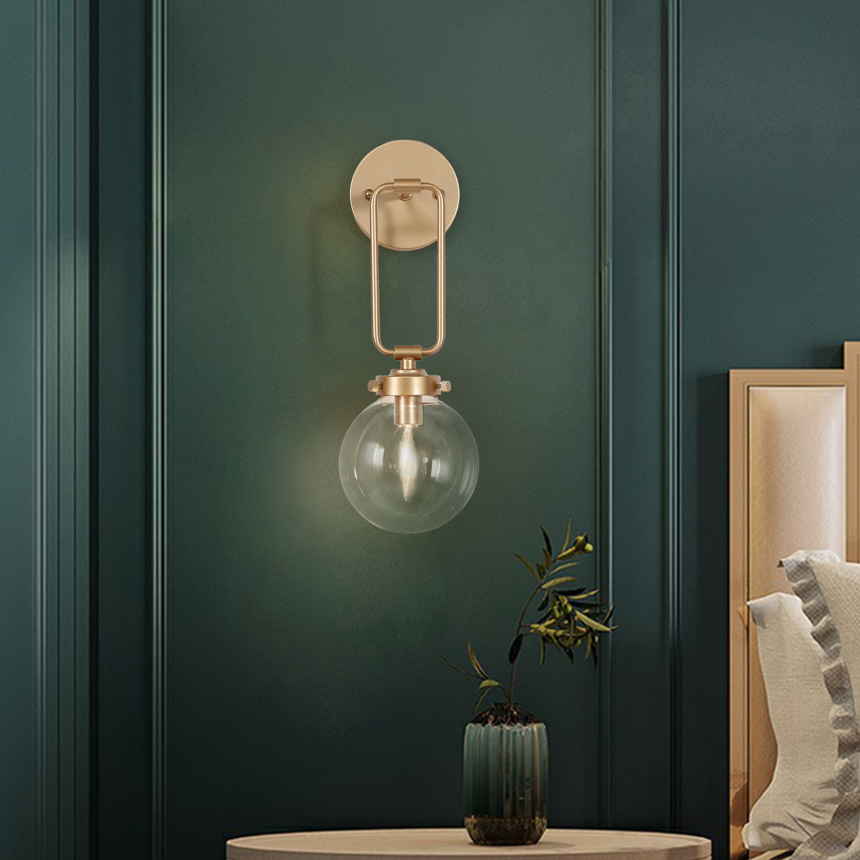 Andrew Halliday buste instans Modern Contemporary 1-light Bathroom Vanity Globe Glass Urban Wall Sconces  Dimmable LED - L5" X W7" X H14.5" - On Sale - - 34550212