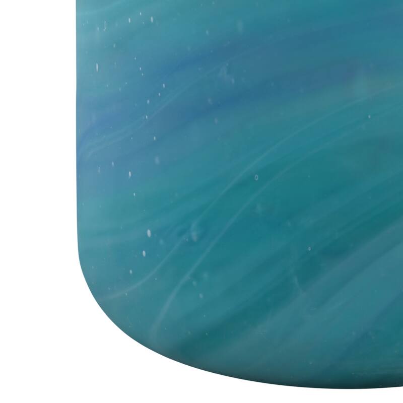 Glass Vase Modern Swirled Flower Pattern Coastal Inspired Tall Accent