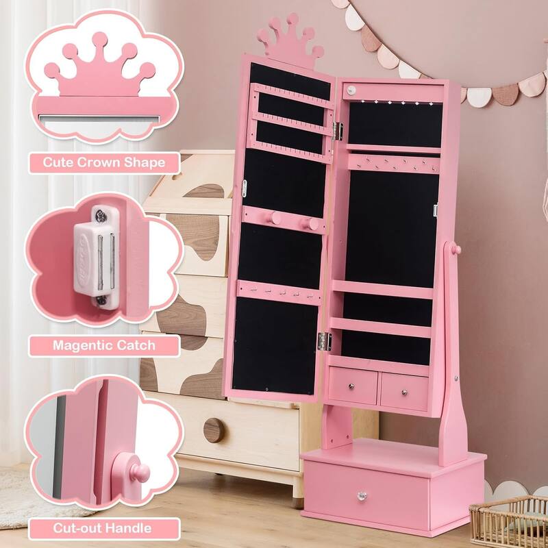 C with Full-Length Mirror and Storage Drawers
