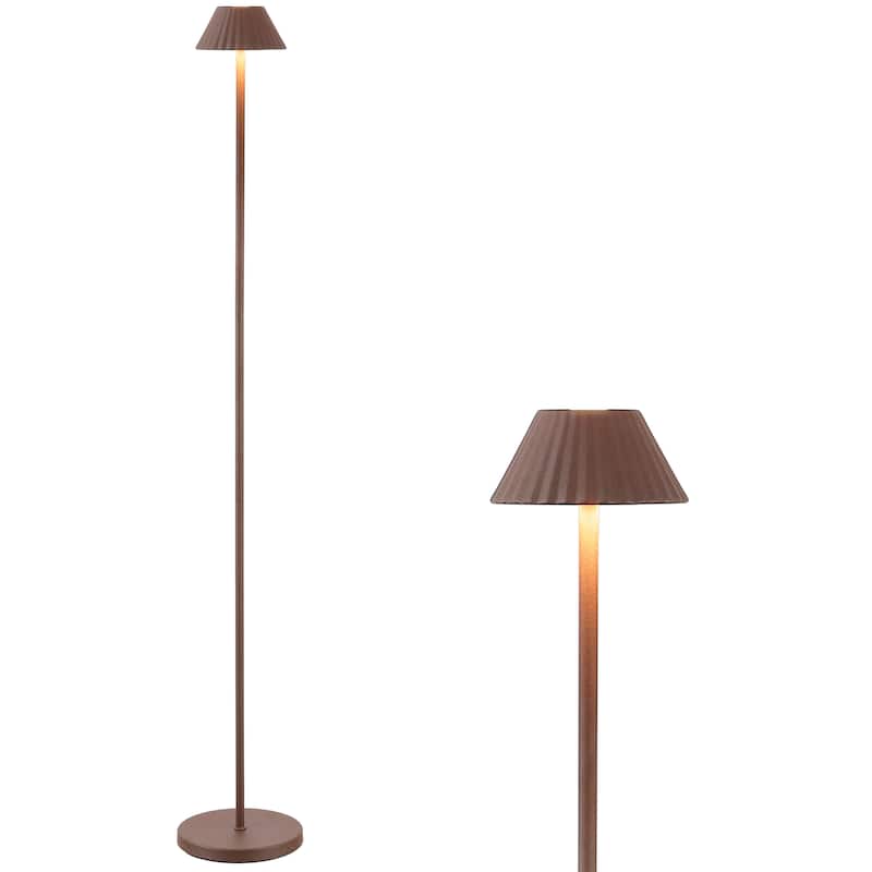 Mallory 44" Cordless LED Floor Lamp, Brown - Dimmable, Indoor/Outdoor